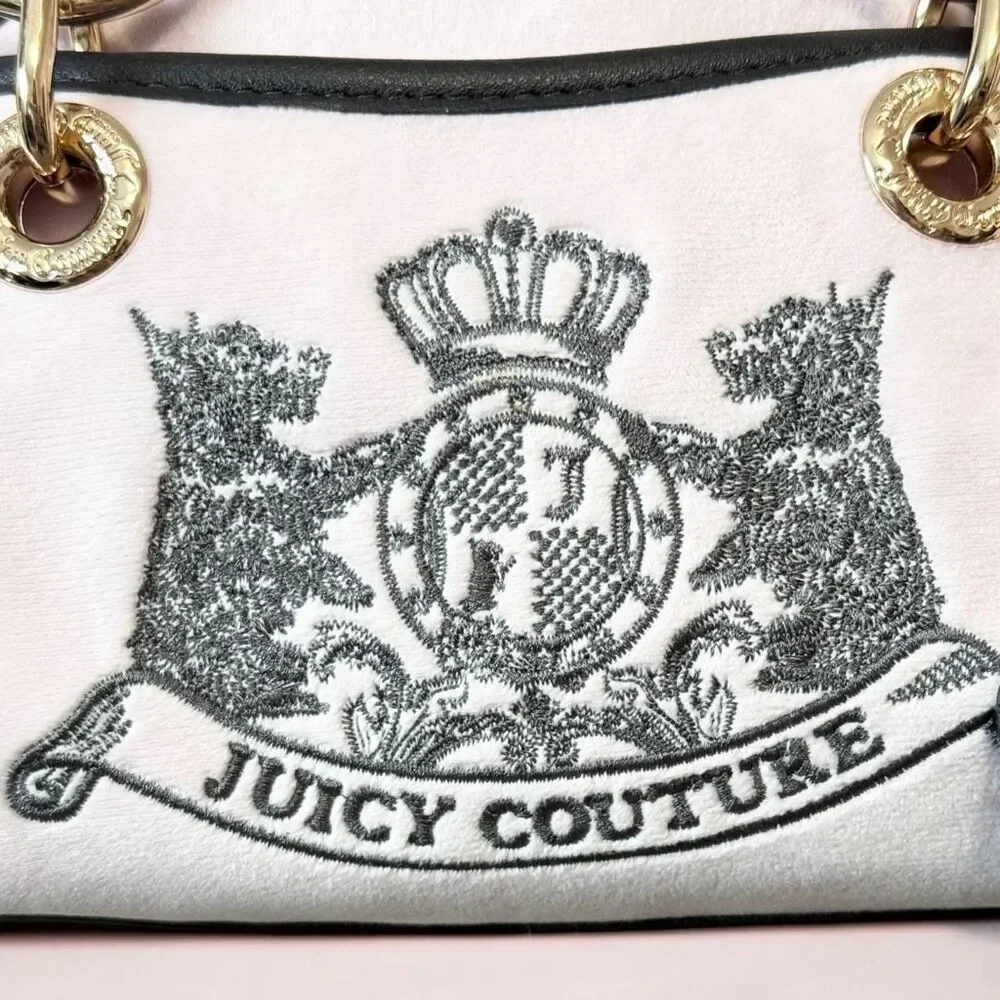 Juicy Couture Pale Pink Brown Classic Scottie Dog Satchel Handbag